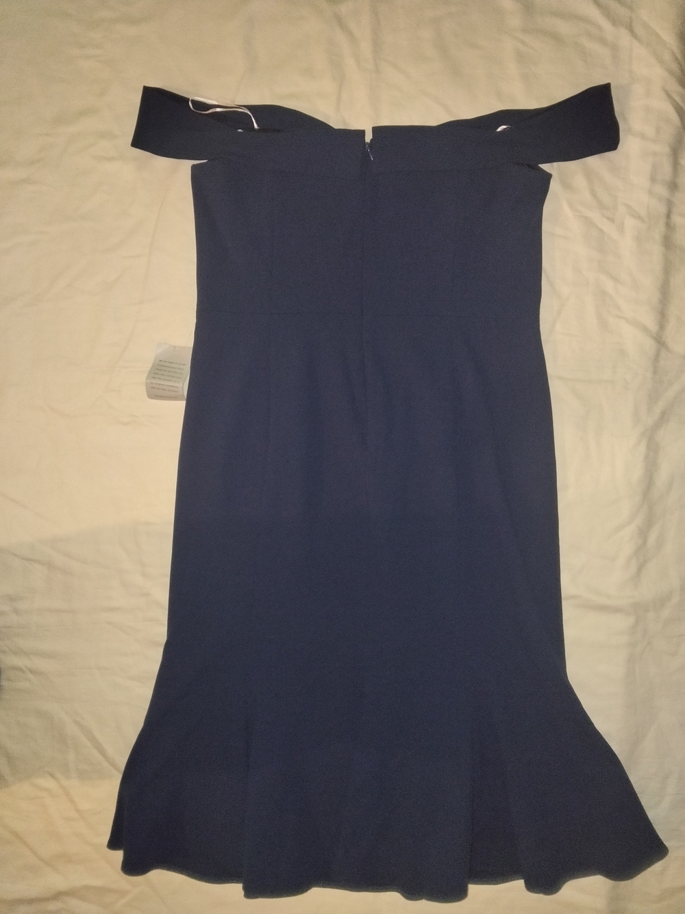 Gal Meets Glam Off-Shoulder Navy Fitted Dress